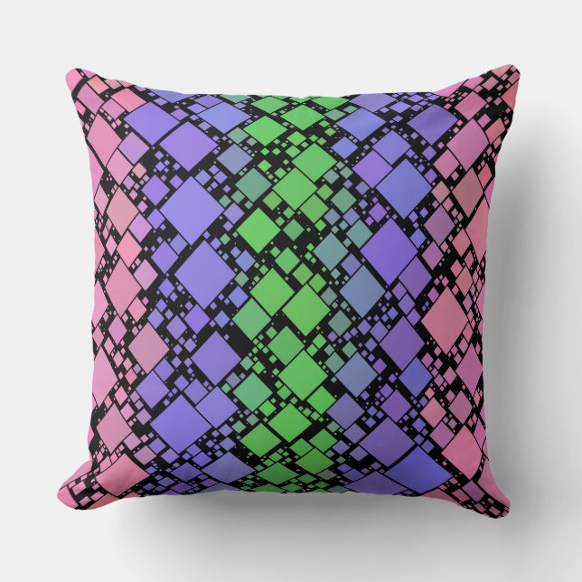 Groovy Boho Retro Mod Geometric Trigender Pride Cushion (Front)