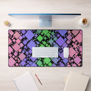 Groovy Boho Retro Mod Geometric Trigender Pride Desk Mat