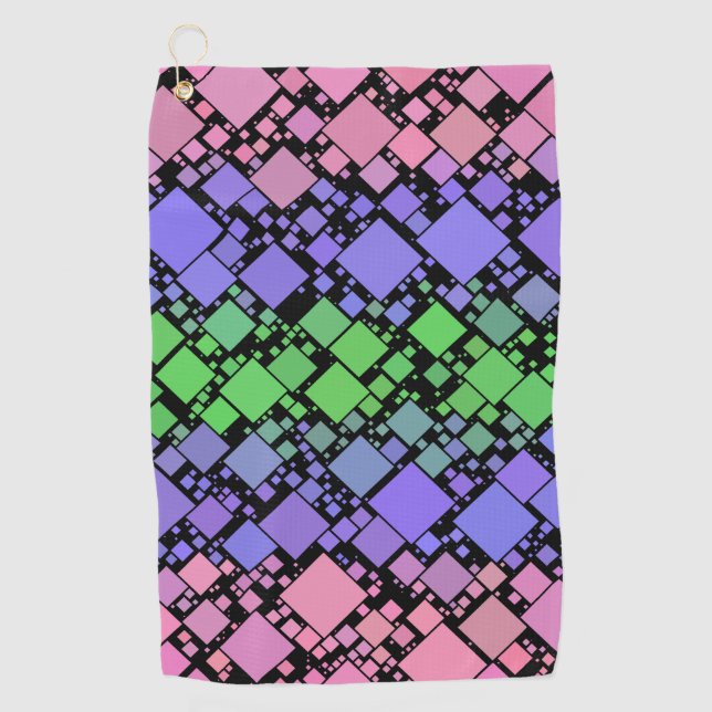 Groovy Boho Retro Mod Geometric Trigender Pride Golf Towel (Front)
