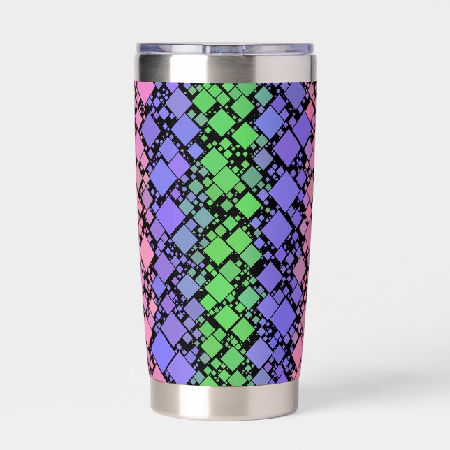 Groovy Boho Retro Mod Geometric Trigender Pride Insulated Tumbler (Back)