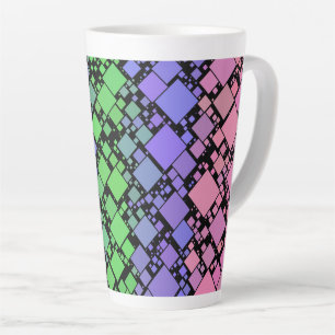 Groovy Boho Retro Mod Geometric Trigender Pride Latte Mug