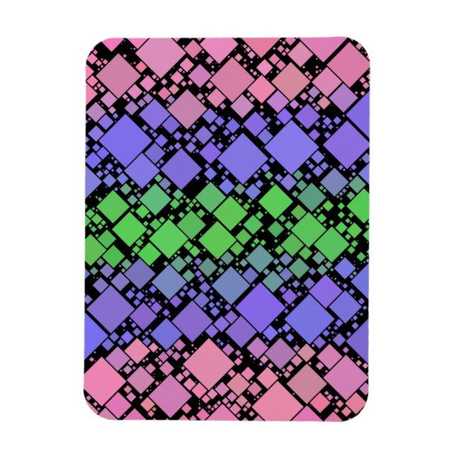 Groovy Boho Retro Mod Geometric Trigender Pride Magnet (Vertical)