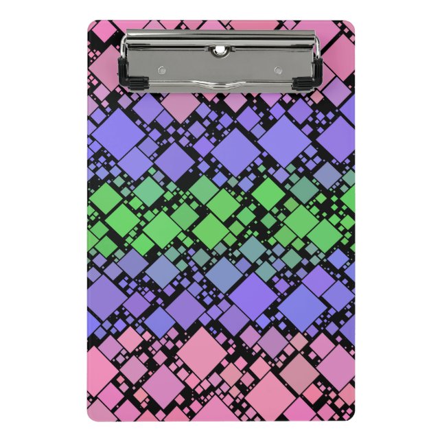 Groovy Boho Retro Mod Geometric Trigender Pride Mini Clipboard (Front)