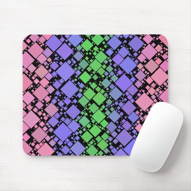 Groovy Boho Retro Mod Geometric Trigender Pride Mouse Pad (With Mouse)