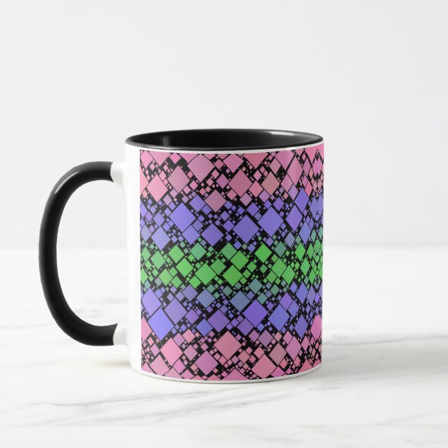 Groovy Boho Retro Mod Geometric Trigender Pride Mug (Left)