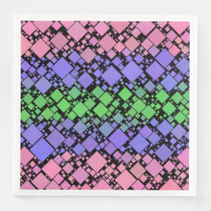 Groovy Boho Retro Mod Geometric Trigender Pride Napkin