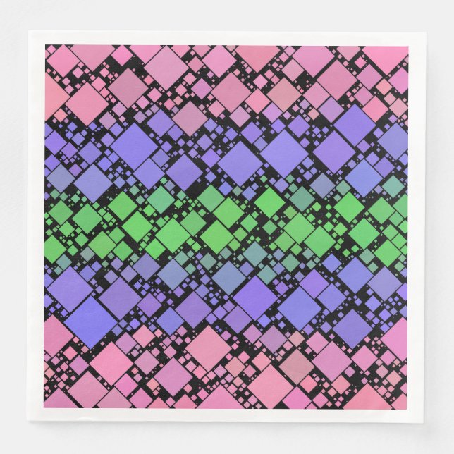 Groovy Boho Retro Mod Geometric Trigender Pride Napkin (Front)