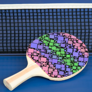 Groovy Boho Retro Mod Geometric Trigender Pride Ping Pong Paddle