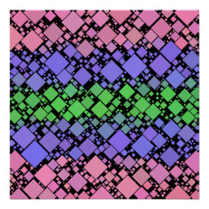 Groovy Boho Retro Mod Geometric Trigender Pride Poster