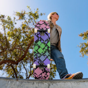 Groovy Boho Retro Mod Geometric Trigender Pride Skateboard