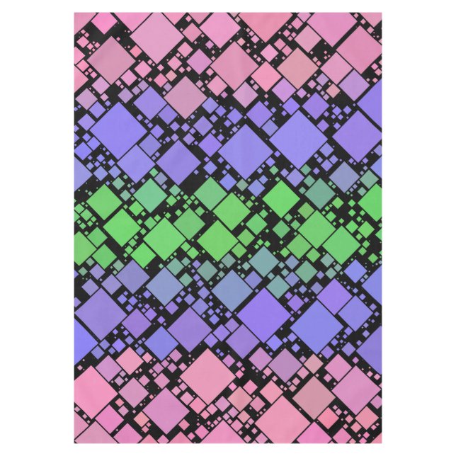Groovy Boho Retro Mod Geometric Trigender Pride Tablecloth (Front)