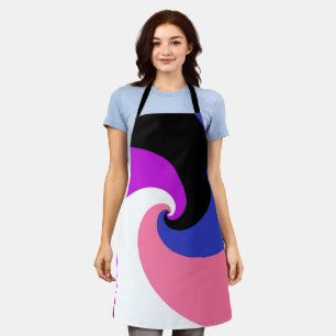 Groovy Boho Spiral Abstract Genderfluid Pride Flag Apron
