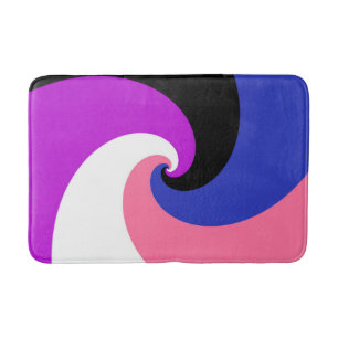 Groovy Boho Spiral Abstract Genderfluid Pride Flag Bath Mat