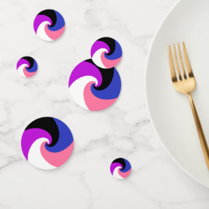 Groovy Boho Spiral Abstract Genderfluid Pride Flag Confetti