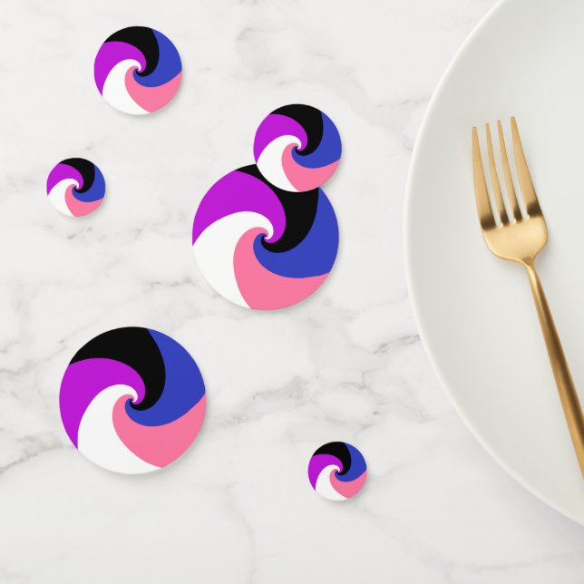 Groovy Boho Spiral Abstract Genderfluid Pride Flag Confetti (Group)