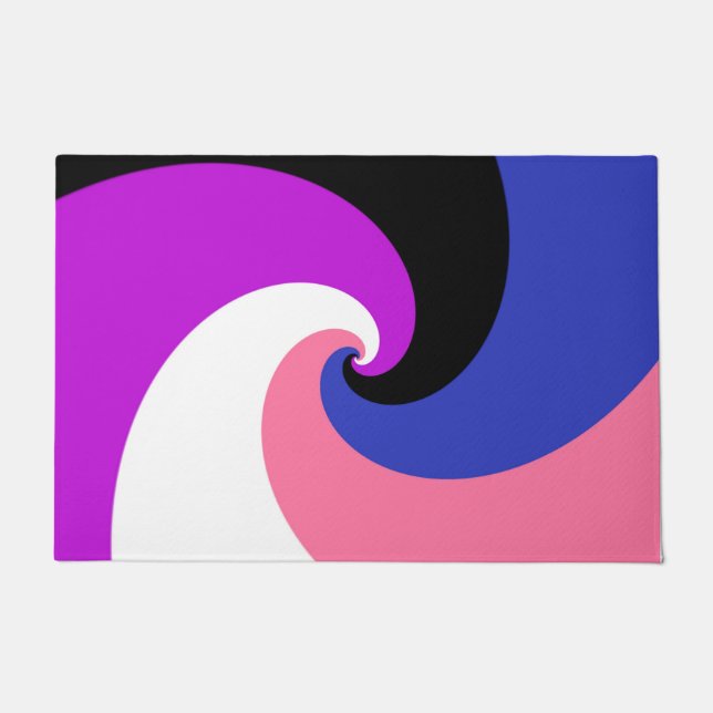 Groovy Boho Spiral Abstract Genderfluid Pride Flag Doormat (Front)