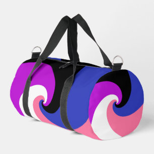 Groovy Boho Spiral Abstract Genderfluid Pride Flag Duffle Bag