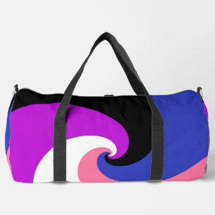 Groovy Boho Spiral Abstract Genderfluid Pride Flag Duffle Bag