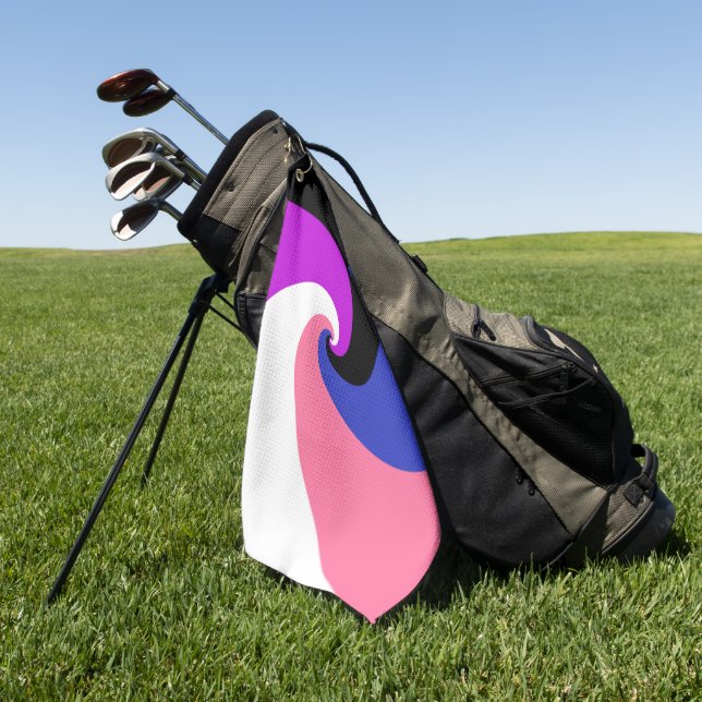 Groovy Boho Spiral Abstract Genderfluid Pride Flag Golf Towel (Green)