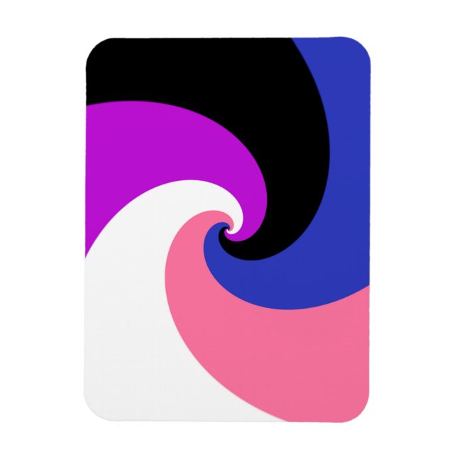 Groovy Boho Spiral Abstract Genderfluid Pride Flag Magnet (Vertical)