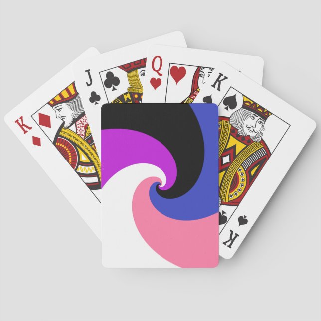 Groovy Boho Spiral Abstract Genderfluid Pride Flag Playing Cards (Back)