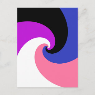 Groovy Boho Spiral Abstract Genderfluid Pride Flag Postcard