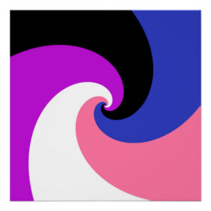 Groovy Boho Spiral Abstract Genderfluid Pride Flag Poster