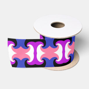 Groovy Boho Spiral Abstract Genderfluid Pride Flag Satin Ribbon