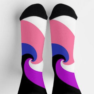 Groovy Boho Spiral Abstract Genderfluid Pride Flag Socks