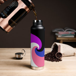 Groovy Boho Spiral Abstract Genderfluid Pride Flag Water Bottle