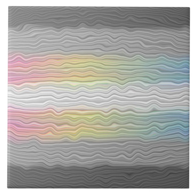 Groovy Boho Trippy Abstract Demifluid Pride Flag Ceramic Tile (Front)