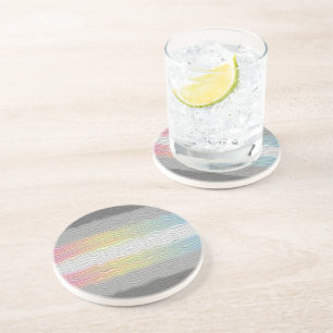 Groovy Boho Trippy Abstract Demifluid Pride Flag Coaster