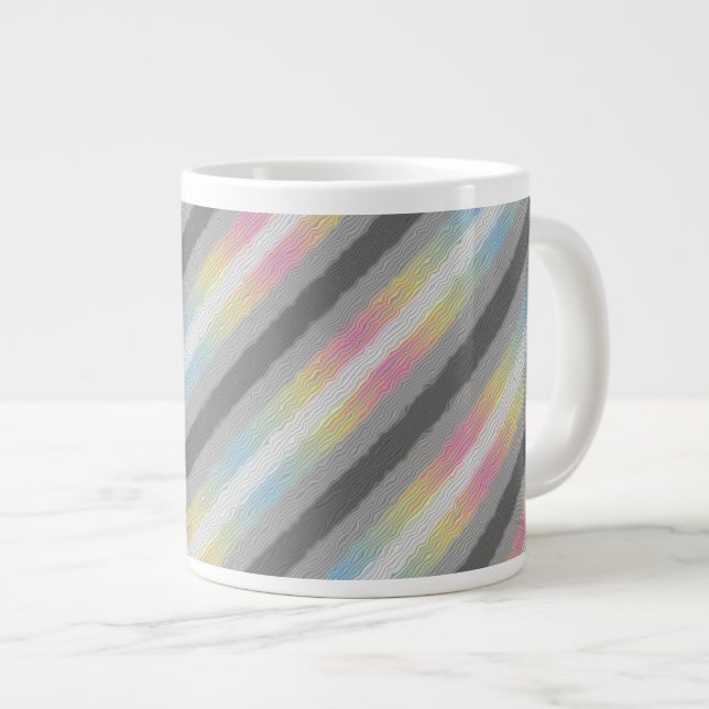 Groovy Boho Trippy Abstract Demifluid Pride Flag Large Coffee Mug (Front Right)