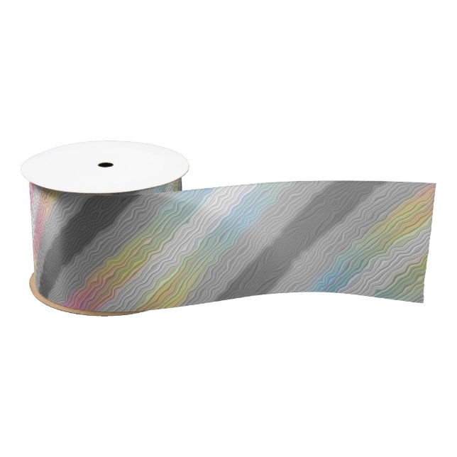 Groovy Boho Trippy Abstract Demifluid Pride Flag Satin Ribbon (Spool)
