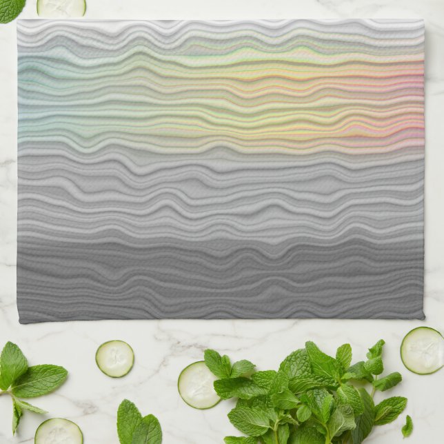 Groovy Boho Trippy Abstract Demifluid Pride Flag Tea Towel (Folded)