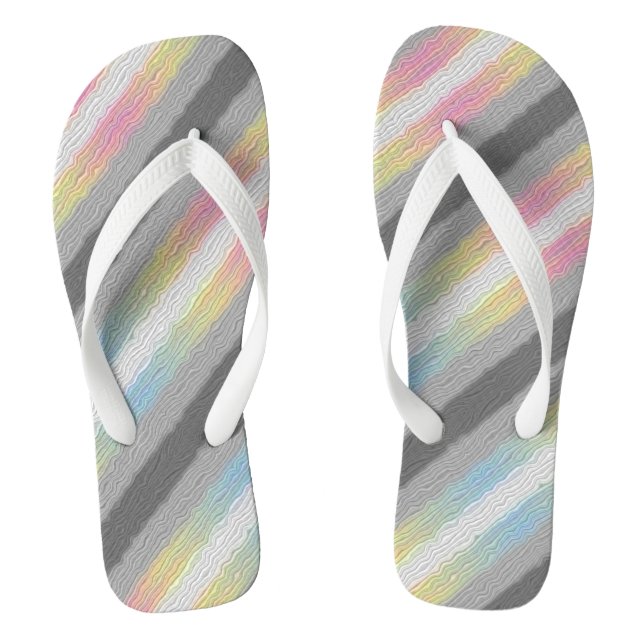 Groovy Boho Trippy Abstract Demifluid Pride Flag Thongs (Footbed)