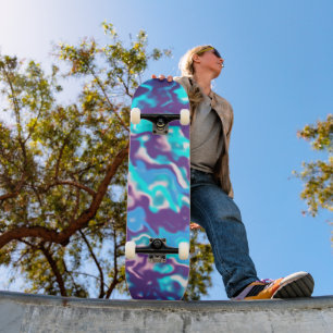 Groovy Boho Trippy Funky Hippie Abstract Marble Skateboard