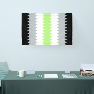 Groovy Boho ZigZag Abstract Agender Pride Flag Banner