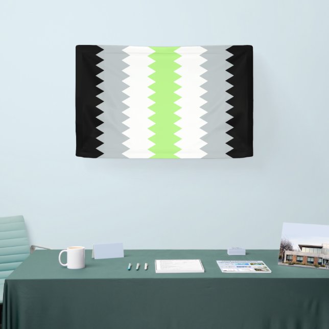 Groovy Boho ZigZag Abstract Agender Pride Flag Banner (Tradeshow)
