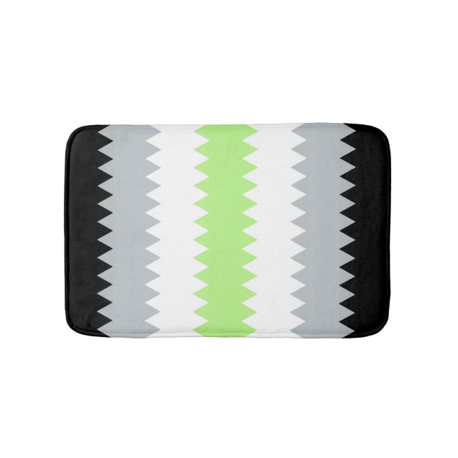 Groovy Boho ZigZag Abstract Agender Pride Flag Bath Mat (Front)