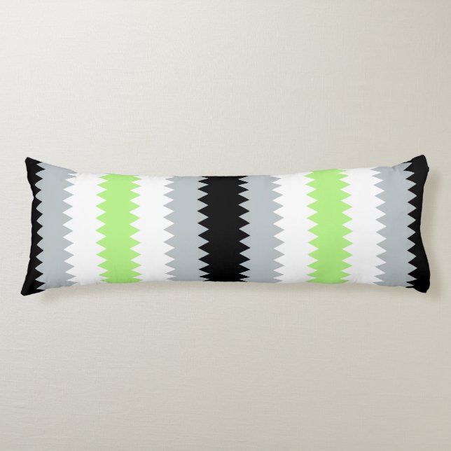 Groovy Boho ZigZag Abstract Agender Pride Flag Body Cushion (Front)