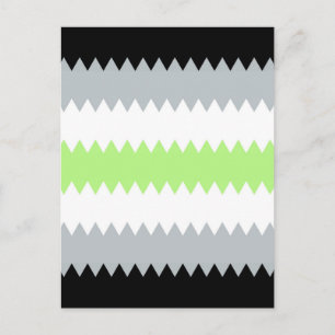 Groovy Boho ZigZag Abstract Agender Pride Flag Postcard