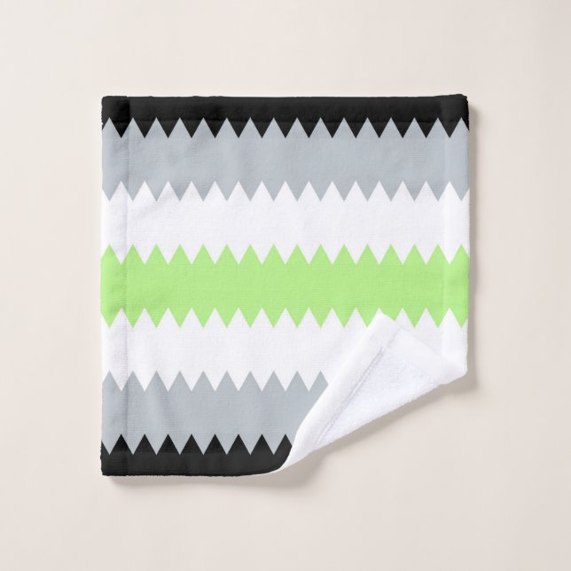 Groovy Boho ZigZag Abstract Agender Pride Flag Wash Cloth (Wash Cloth)