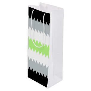 Groovy Boho ZigZag Abstract Agender Pride Flag Wine Gift Bag