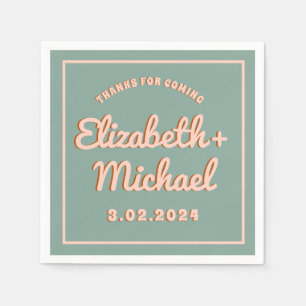 Groovy Bold Blue Pink Funky  Napkin