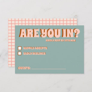 Groovy Bold Green Pink  Red Funky RSVP 