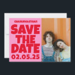 Groovy Bold Green Pink Red Funky  Save The Date<br><div class="desc">Groovy Bold Green Pink Red Funky Save the Date</div>