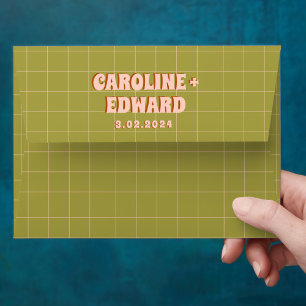 Groovy Bold Green Yellow Red Funky  Envelope