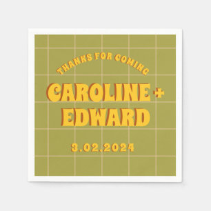 Groovy Bold Green Yellow Red Funky  Napkin