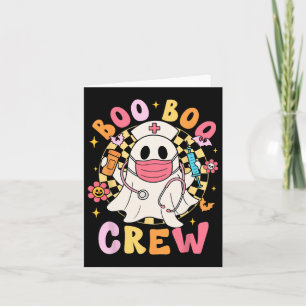 Groovy Boo Boo Crew Nurse Funny Ghost Women Hallow Card